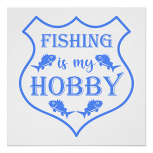Pôster A pesca é a minha citação do escudo hobby na crist