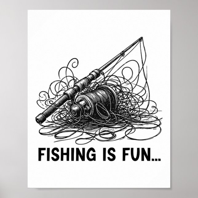 Poster A Pesca É Divertida Ninho de Pássaro Engraçado  (Frente)