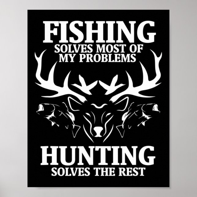 Poster A pesca resolve a maioria dos meus problemas caçan (Frente)