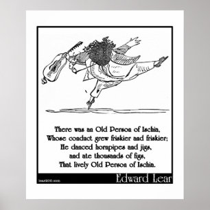 Pôster A pessoa idosa de Edward Lear da quintilha jocosa