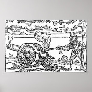 Poster A Pikeman Lighting a Cannon