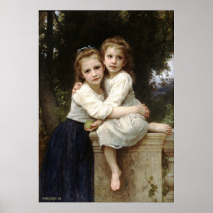 Pôster A pintura clássica de Bouguereau - dois Irmã