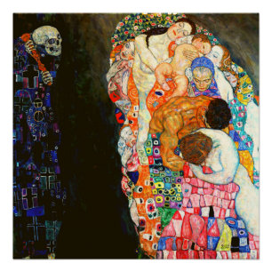 Pôster A pintura da Morte e da Vida de Gustav Klimt.