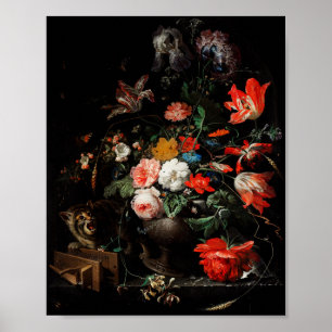 Poster A pintura de Abraham Mignon, Buquê derrubado