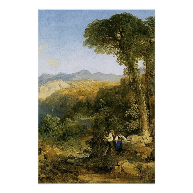 Pôster A pintura de Thomas Moran, Costa Amalfi, (Frente)