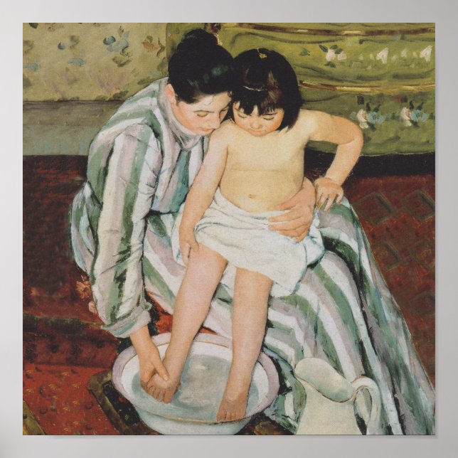 Poster A Pintura do Banho de Mary Cassatt Child (Frente)