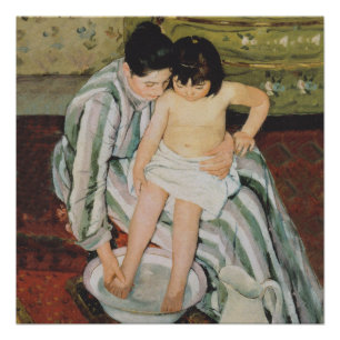 Pôster A Pintura do Banho de Mary Cassatt Child