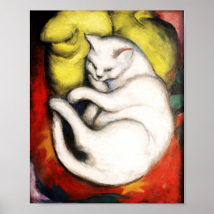 Poster A pintura do Gato Branco de Franz Marc