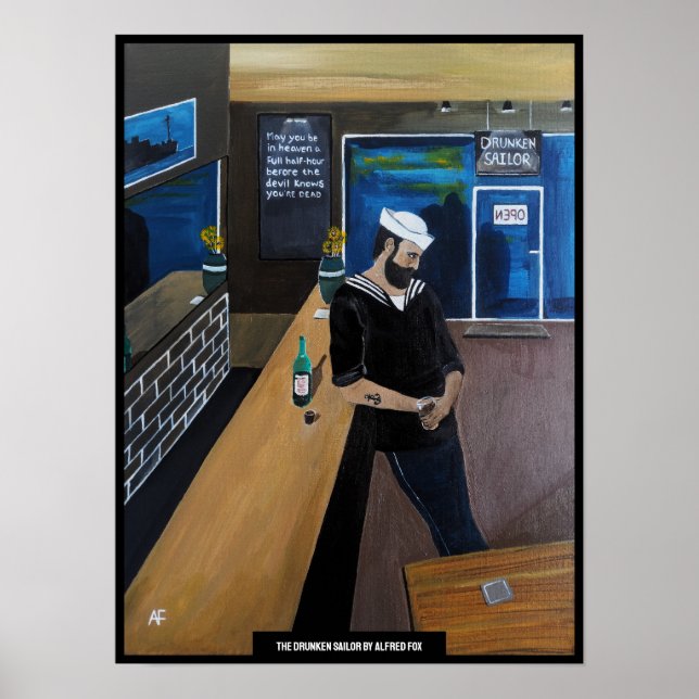 Poster A Pintura do Marinheiro Bêbado por Alfred Fox (Frente)