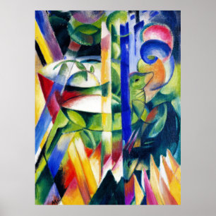 Poster A pintura Os Pequenos Bodes de Franz Marc