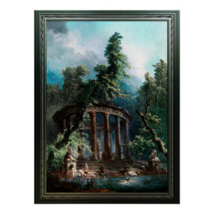 Pôster A Piscina de banho de Hubert Robert segundo Editio
