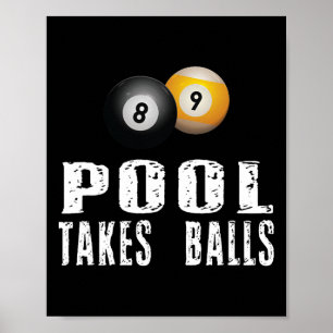 Poster A Piscina do jogador de Piscina de Billiers Engraç