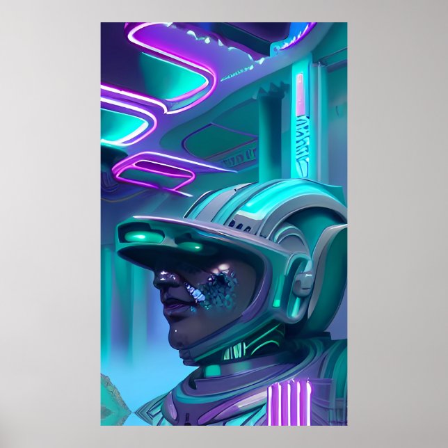 Poster A Polícia dos Sonhos - Arte Vaporwave (Frente)