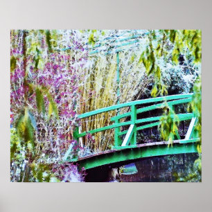 Pôster A ponte de Monet com flores