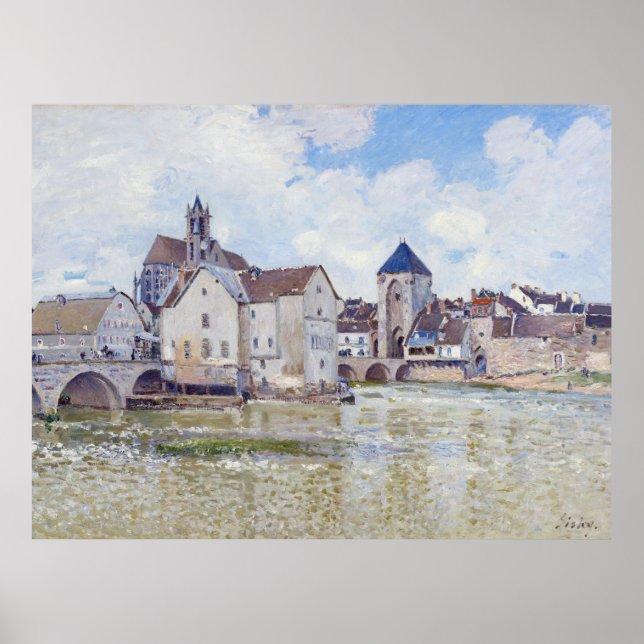 Poster A Ponte de Moret, Alfred Sisley (Frente)