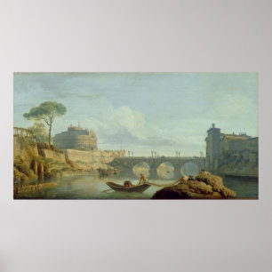 Pôster A ponte e o castelo Sant'Angelo, 1745