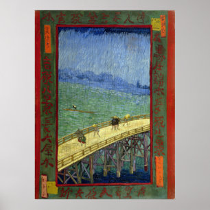 Pôster A ponte na chuva (após Hiroshige) Van Gogh