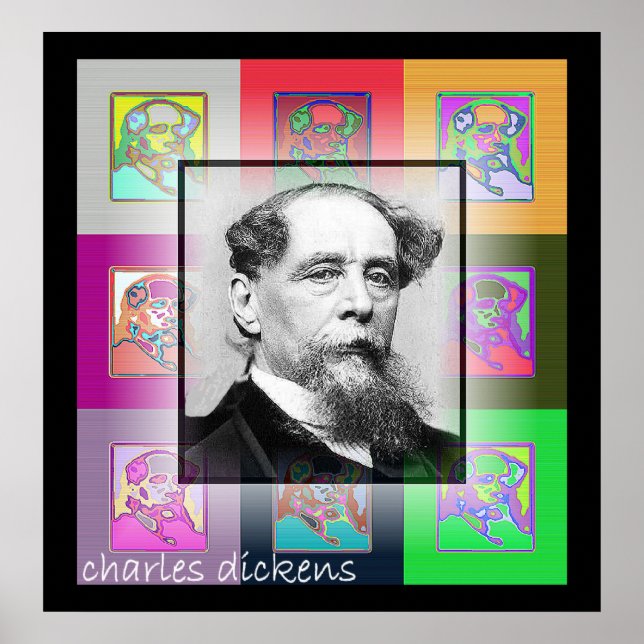 Pôster A Pop Art Charles Dickens (Frente)