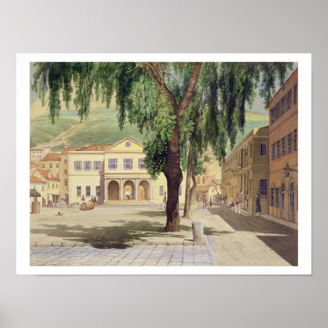 Pôster A praça comercial, a Biblioteca Comercial e a (Frente)