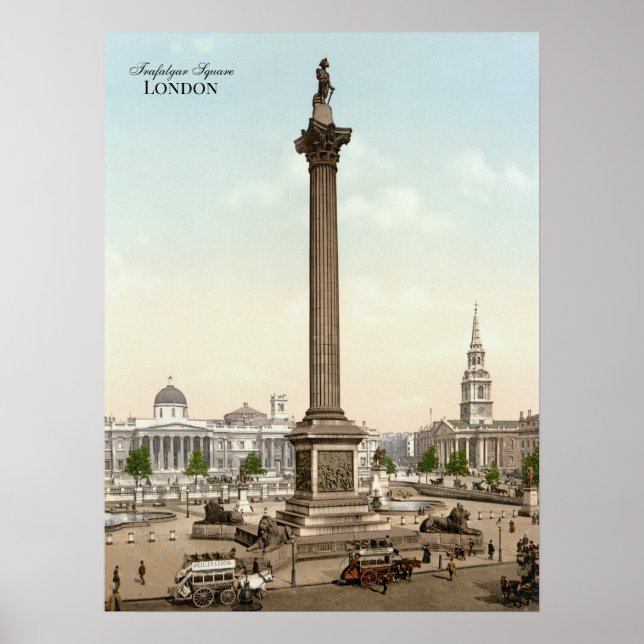 Poster A Praça de Tralgar em Londres (1900) (Frente)