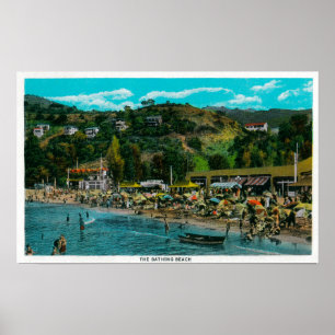 Poster A praia de banho em Avalon, ilha de Catalina