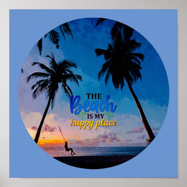 Poster A Praia É Meu Lugar Feliz (Frente)