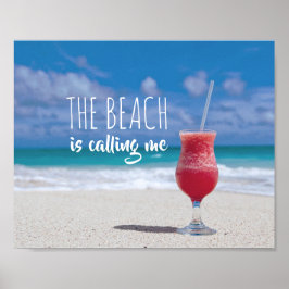 Poster A Praia Está Me Chamando Paraíso Tropical Caribenh