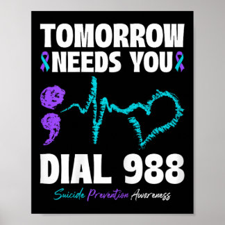Poster A Prevenção Contra Suicídio 988 Amanhã Precisa De