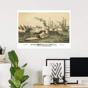 Poster A Primeira Batalha Entre Navios de Guerra de Ferro