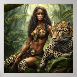 Poster A Princesa Leopardo Pinup Estilo Parede