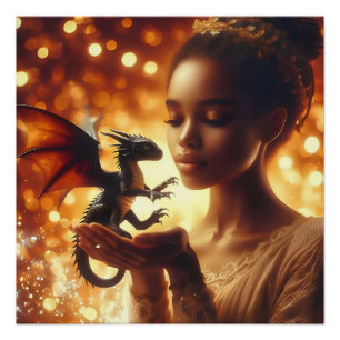Pôster  a princess and her baby dragon