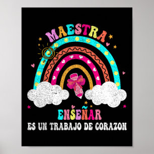Poster A Professora Professora de Espanhol Bilíngue Para