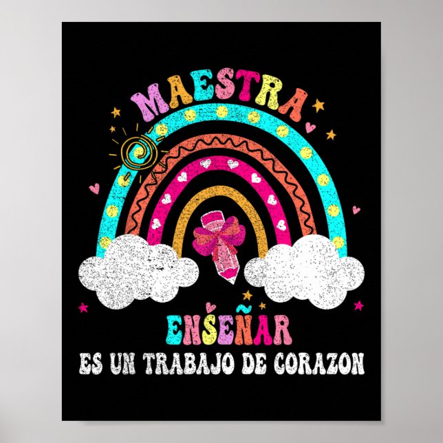 Poster A Professora Professora de Espanhol Bilíngue Para  (Frente)