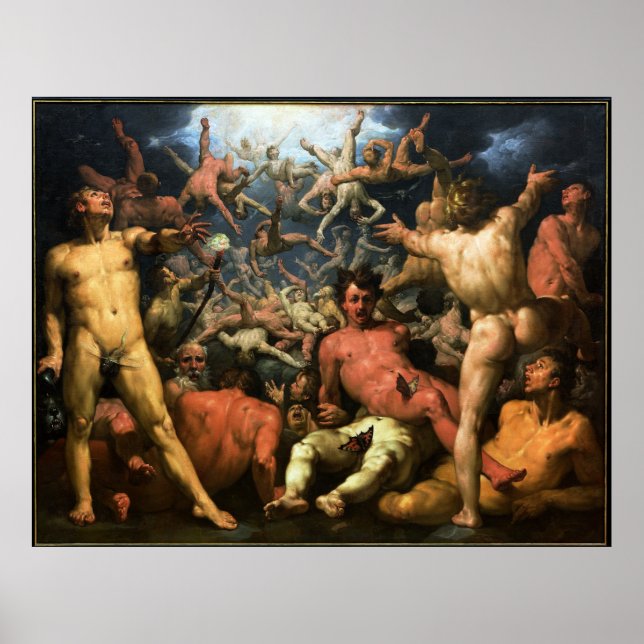 Poster A Queda dos Titãs Cornelis van Haarlem (Frente)