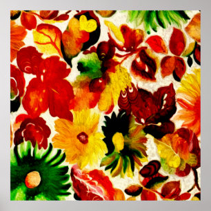 Poster A queda rústica da natureza deixa a pintura