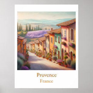 Poster A Quieta Aldeia da Provença em Aquarela