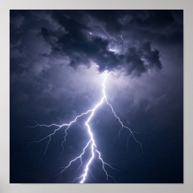 Poster A Radiant Lightning Discharge Illuminating Dark St (Frente)