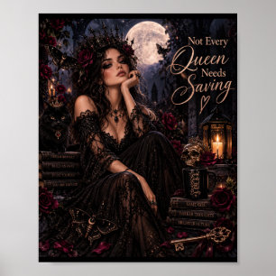 Poster A Rainha da Meia-Noite - Arte Gótica Fantástica