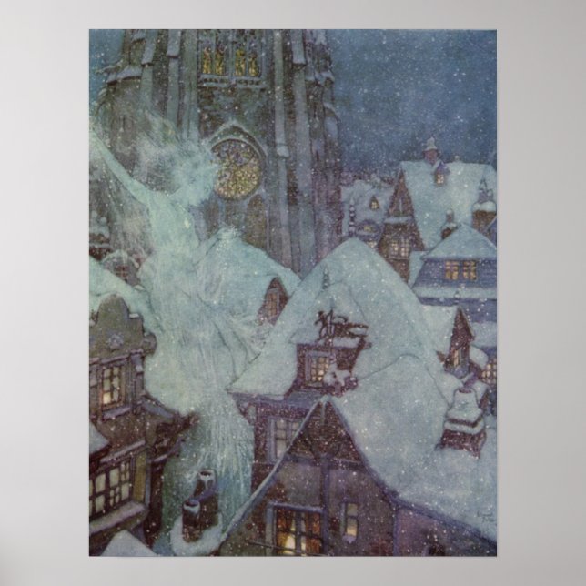 Poster a rainha da neve por Edmund Dulac (Frente)