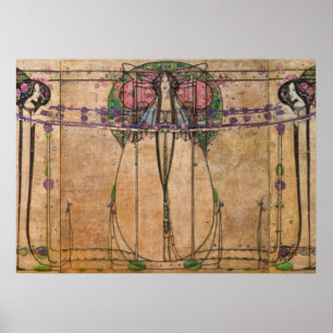 Poster A Rainha de maio por Margaret Macdonald Mackintosh