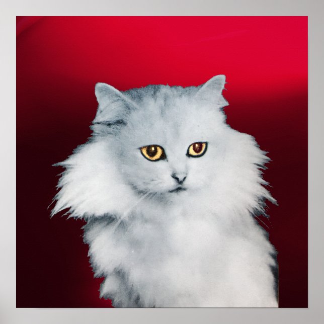 Poster A RAINHA DOS GATOS BRANCOS ,Bordô Vermelho (Frente)