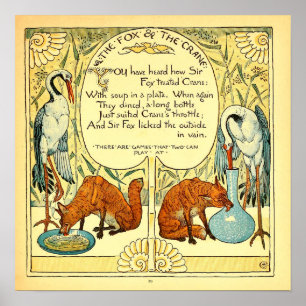 Poster A Raposa e o Crane Walter Crane