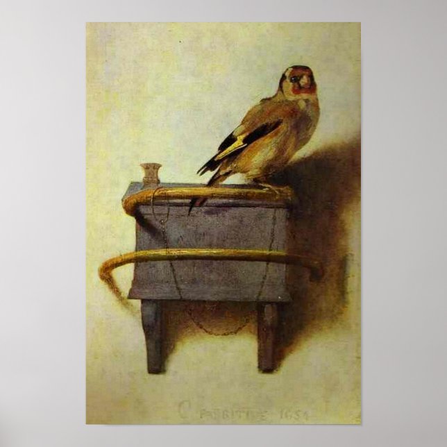 Pôster A reprodução da pintura Goldfinch (Frente)