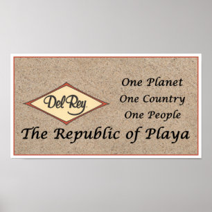 Poster A república de Playa na areia da praia dos dedos