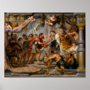 Poster A reunião de Abraham e de arte de Melchizedek