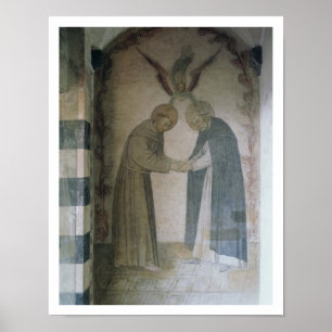 Pôster A reunião de St Dominic e de St Francis (fresco