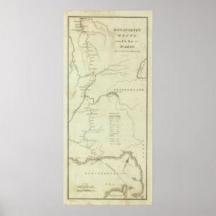 Poster A rota de Bonaparte da Ilha de Elba a Paris