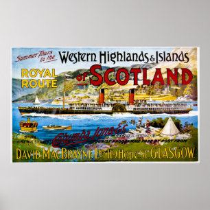 Pôster A rota real do verão de Scotland visita o vintage