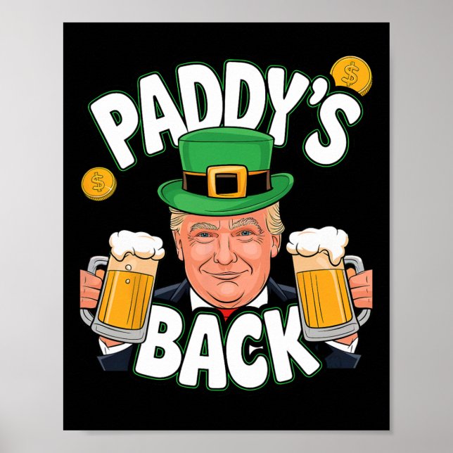 Poster A Rua de Trump Engraçada do Paddy. (Frente)