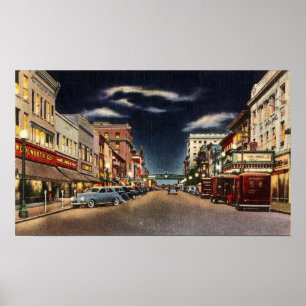Poster a rua principal de Norristown dos anos 40